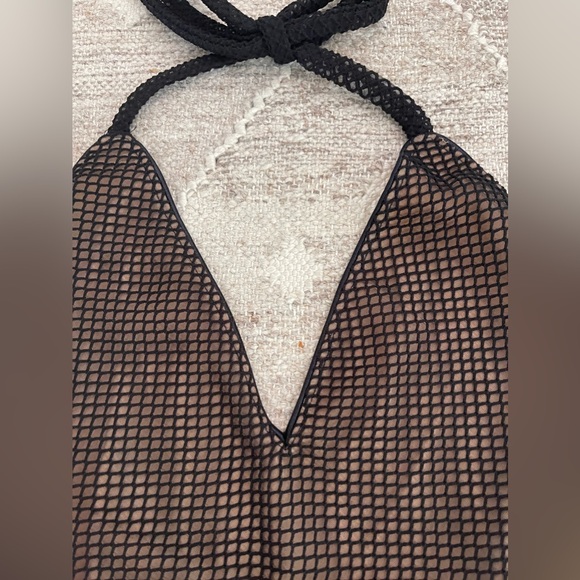 Cosmo x Dress the Population, halter bodysuit, NWT, Size Large, Color Nude/Black - Picture 4 of 5